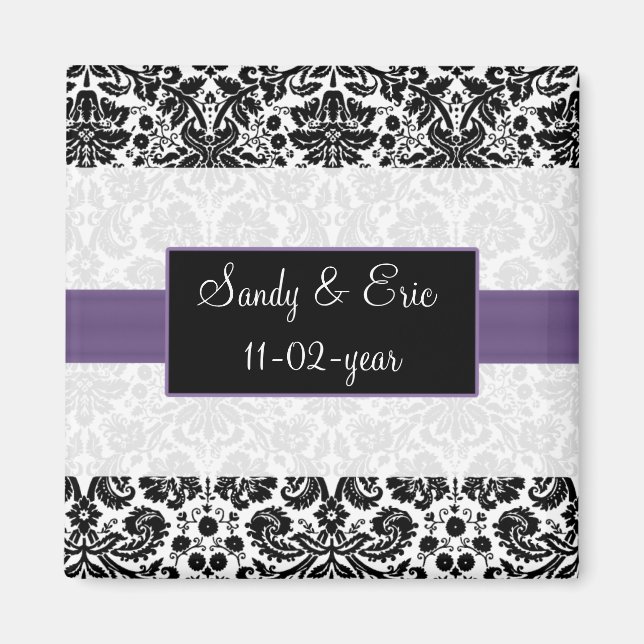 purple  Save the date magnet (Front)