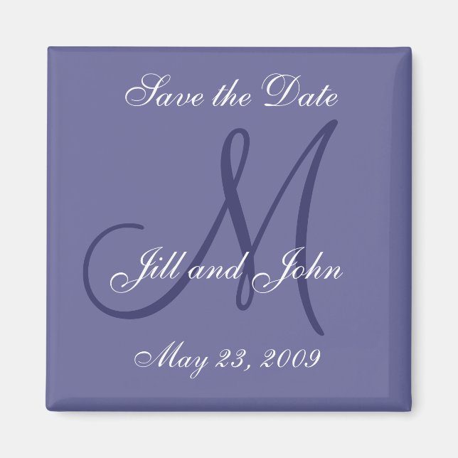 Purple Save the Date Magnets for Weddings (Front)