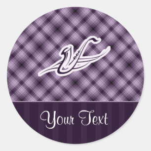 Purple Saxophone Classic Round Sticker