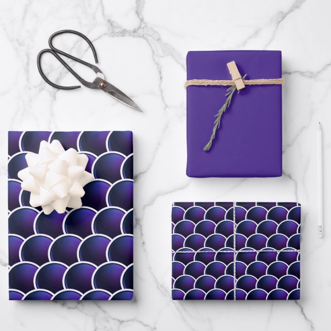 Purple Scales Wrapping Paper Sheet (Front)