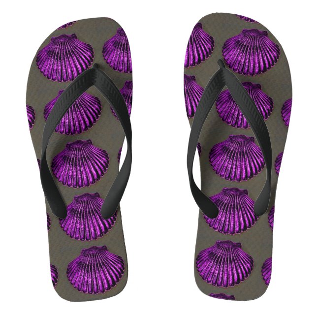 purple scallops grey jandals (Footbed)