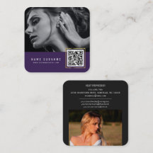 Purple scannable barcode QR code photo 