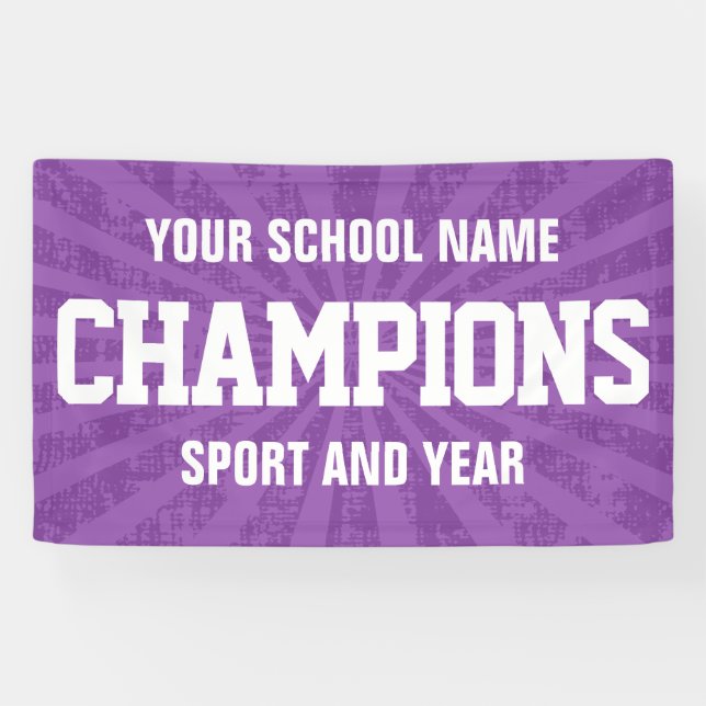 Purple school sports team champions banner (Horizontal)