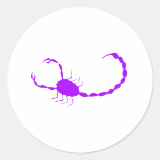 Purple Scorpion Classic Round Sticker