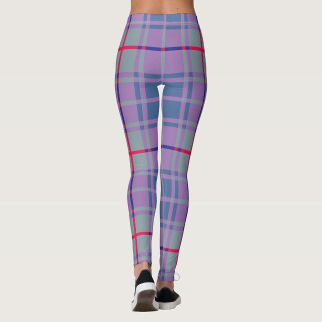 Purple Scottish Plaid Leggings (Back)