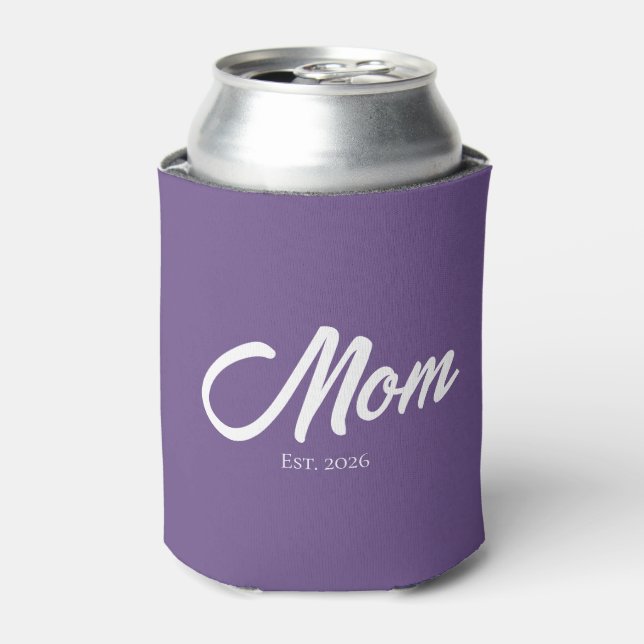 Purple Script Mum Established Can Cooler (Can Front)