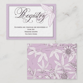 Purple Script Wedding Registry Information Card