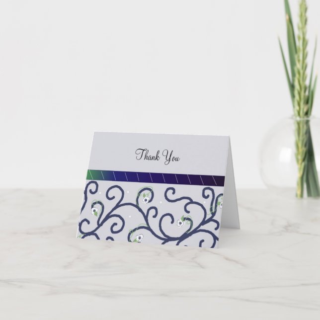 Purple Scroll Thank You Card (Front)