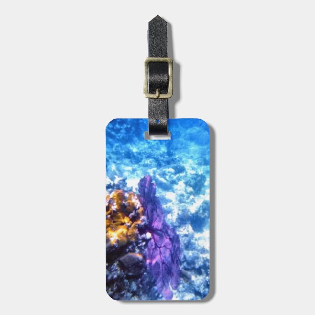 Purple Sea Fan Custom Luggage Tag (Front Vertical)