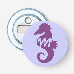 Purple Seahorse Monogrammed Bottle Opener