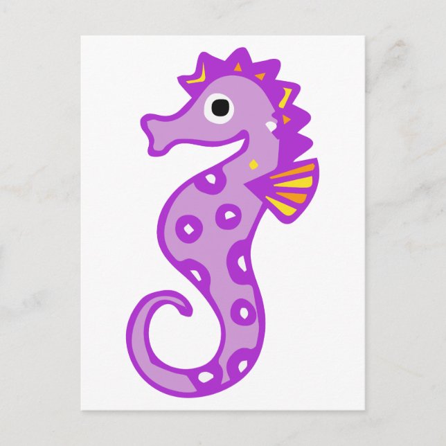 Purple seahorse postcard (Front)