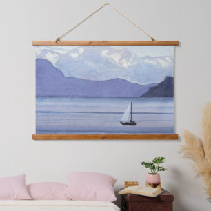 Purple Seascape Hanging Tapestry