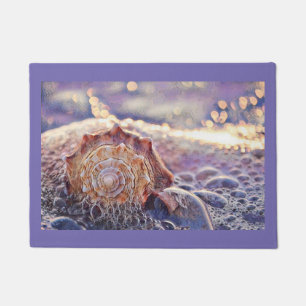 Purple seashell in the sea painting doormat