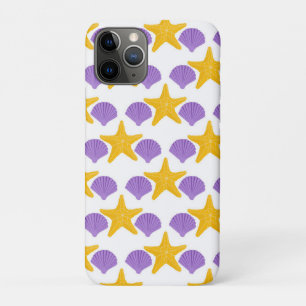 Purple Seashells Yellow Starfish Marine Life Case-Mate iPhone Case