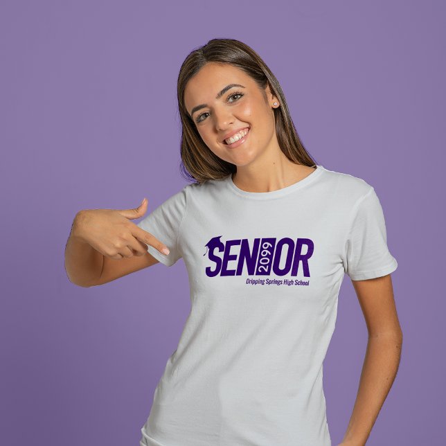 Purple SENIOR with Graduation Cap T-Shirt (Creator Uploaded)