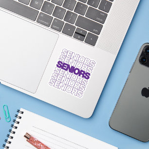 Purple Seniors Seniors Seniors Custom-Cut Sticker