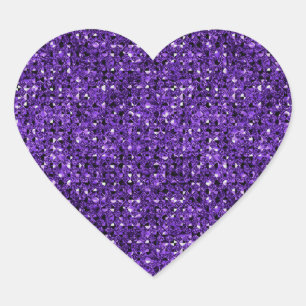 Purple Sequin Effect Heart Sticker Sheets