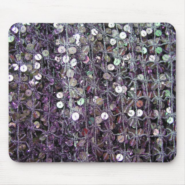 Purple Sequins & Beads Mouse Pad (Front)