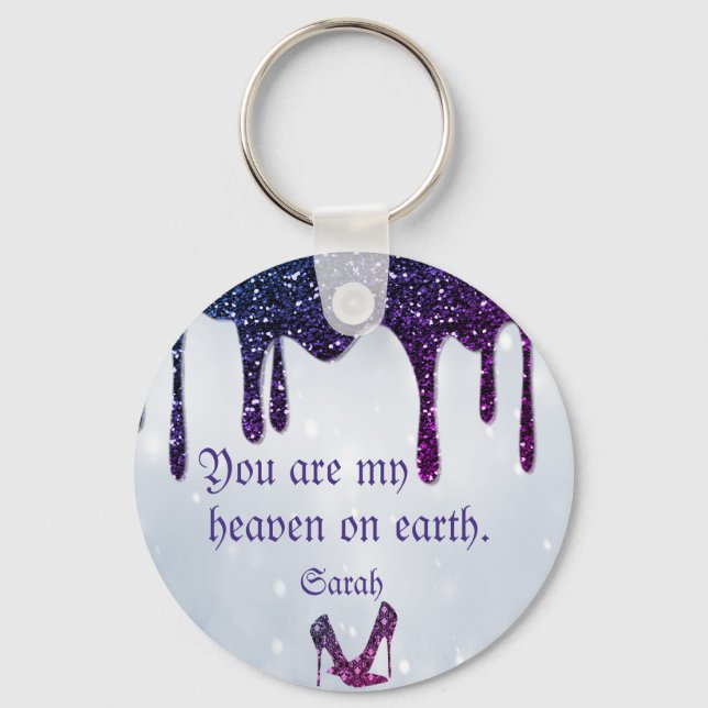 Purple Sequins, Heels Key Ring (Front)
