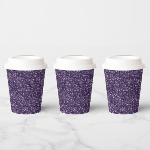 PURPLE SEQUINS-PAPER PARTY CUPS