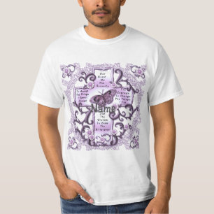 Purple Serenity Prayer Cross T-Shirt