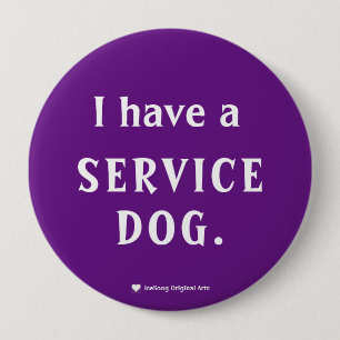 Purple Service Dog 10 Cm Round Badge