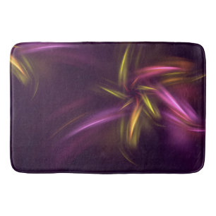 Purple Shades Abstract Flower Fantasy Bath Mat