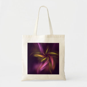 Purple Shades Abstract Flower Fantasy Tote Bag