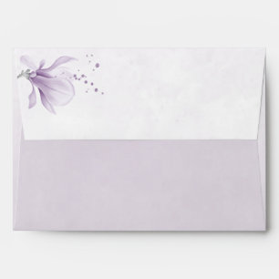 purple shades flowers botanical wedding envelope