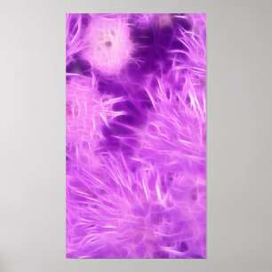 Purple Shades Flowers Transformed Poster