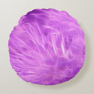 Purple Shades Flowers Transformed Round Cushion