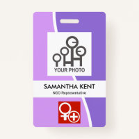 Purple Shades White Wave Photo Template Staff ID