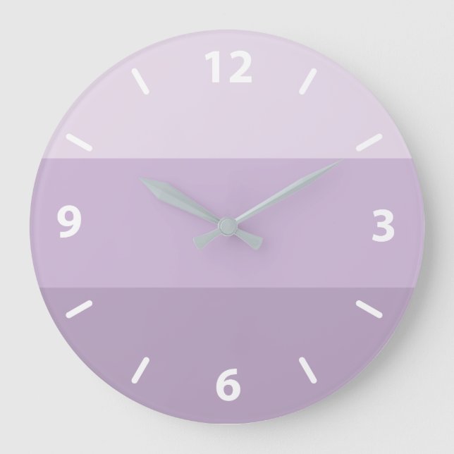 Purple Shadow Striped Large Clock (Front)