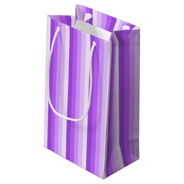 Purple shadow stripes small gift bag (Back Angled)
