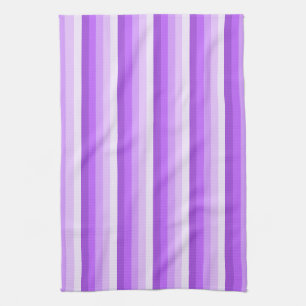 Purple shadow stripes tea towel