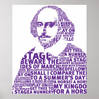 Purple Shakespeare text design Poster
