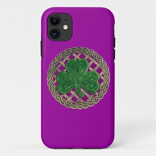 Purple Shamrock And Celtic Knots iPhone 5G Case (Back)