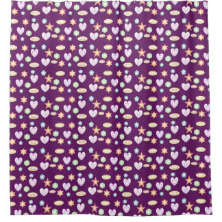 Purple Shapes  Shower Curtain