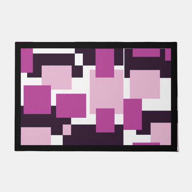 purple shapes texture doormat (Front)