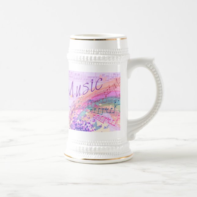 Purple Sheet Music Colorsplash Beer Stein (Right)