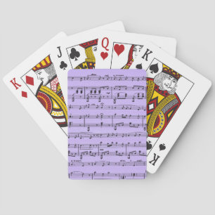 Purple Sheet Music Playing Cards