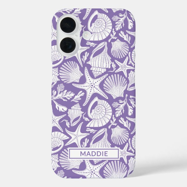 Purple Shells Personalized Case-Mate iPhone Case (Back)