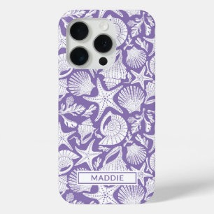 Purple Shells Personalized iPhone 15 Pro Case