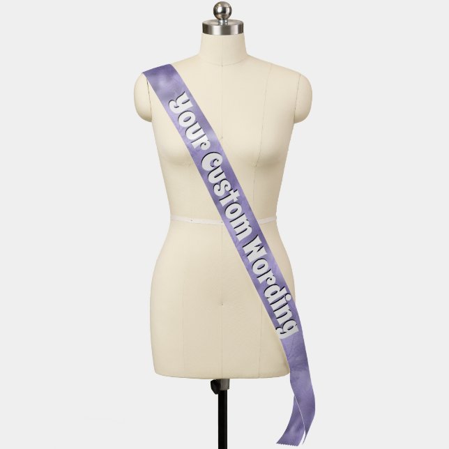 Purple shimmer DIY wording bridal shower party Sash (Mannequin)