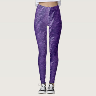 Purple Shimmer Feather Tartan Leggings