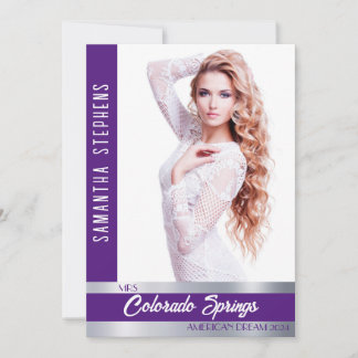 Purple Shine Autograph Card for Pageants