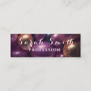 Purple Shiny Balloons Party Wedding Glitter Mini Business Card