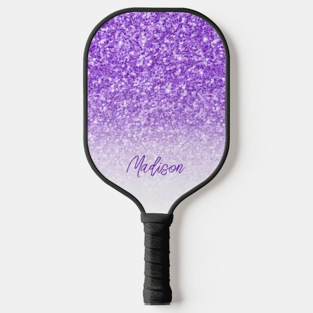 Purple Shiny Glitter Pickleball Paddle (Front)
