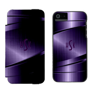 Purple Shiny Metallic Brushed Aluminium Look Incipio Watson™ iPhone 5 Wallet Case