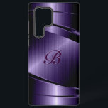 Purple Shiny Metallic Brushed Aluminium Look Samsung Galaxy Case<br><div class="desc">Shiny purple metallic brushed aluminium look. Custom and optional monogram. Cool masculine design. Available on other products. Metallic looking image and not real metal to metallic finish.</div>